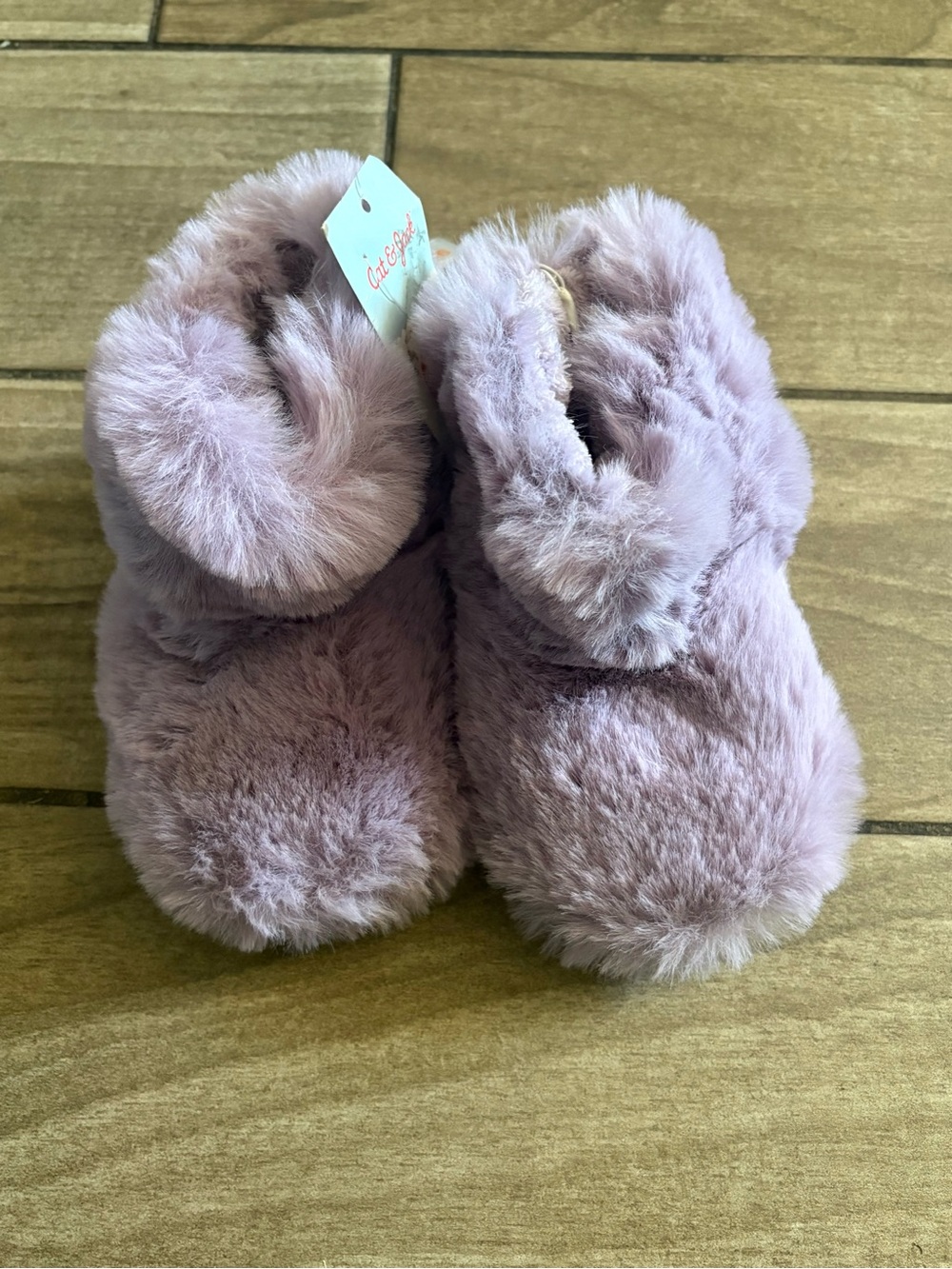 Cat & Jack Plush Kids Slippers - Lilac color